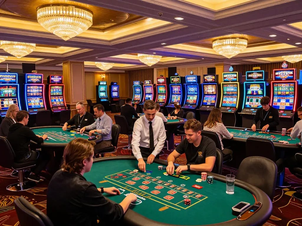 Players enjoying exciting games at MM 88 casino, showcasing vibrant atmosphere and winning potential