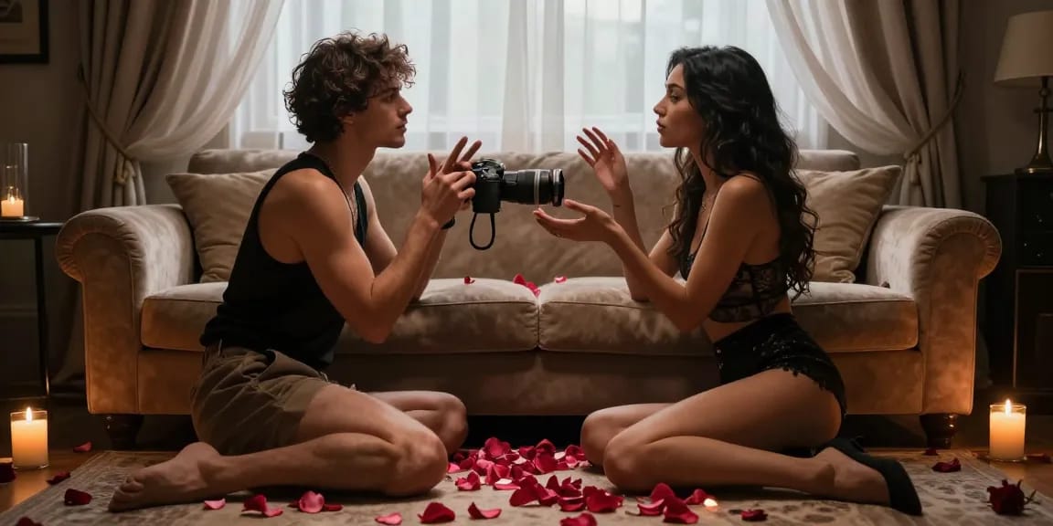 Engaging scene of actors in intimate setting, capturing the essence of سكس زنوج with passion and allure.
