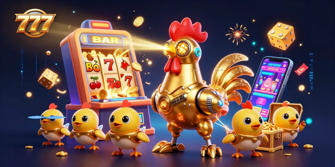 Experience thrilling gameplay with 777 jackpot slots and a vibrant casino adventure in this dynamic illustration.