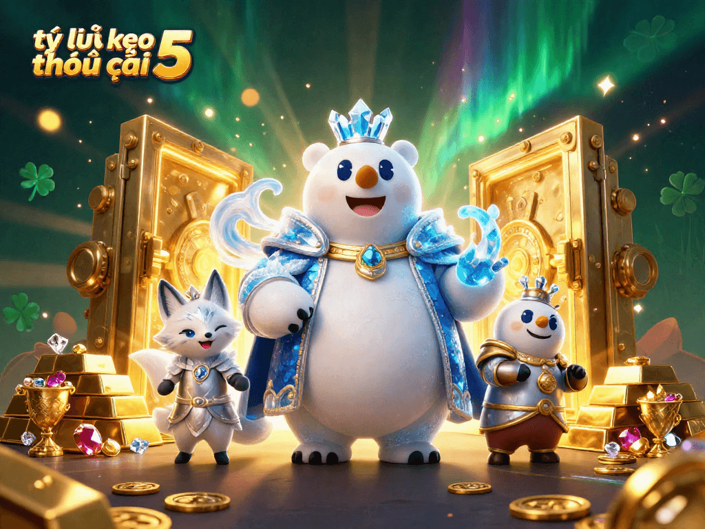 Engage with tỷ lệ kèo nhà cái 5 for strategic betting insights in a colorful 3D casino illustration.