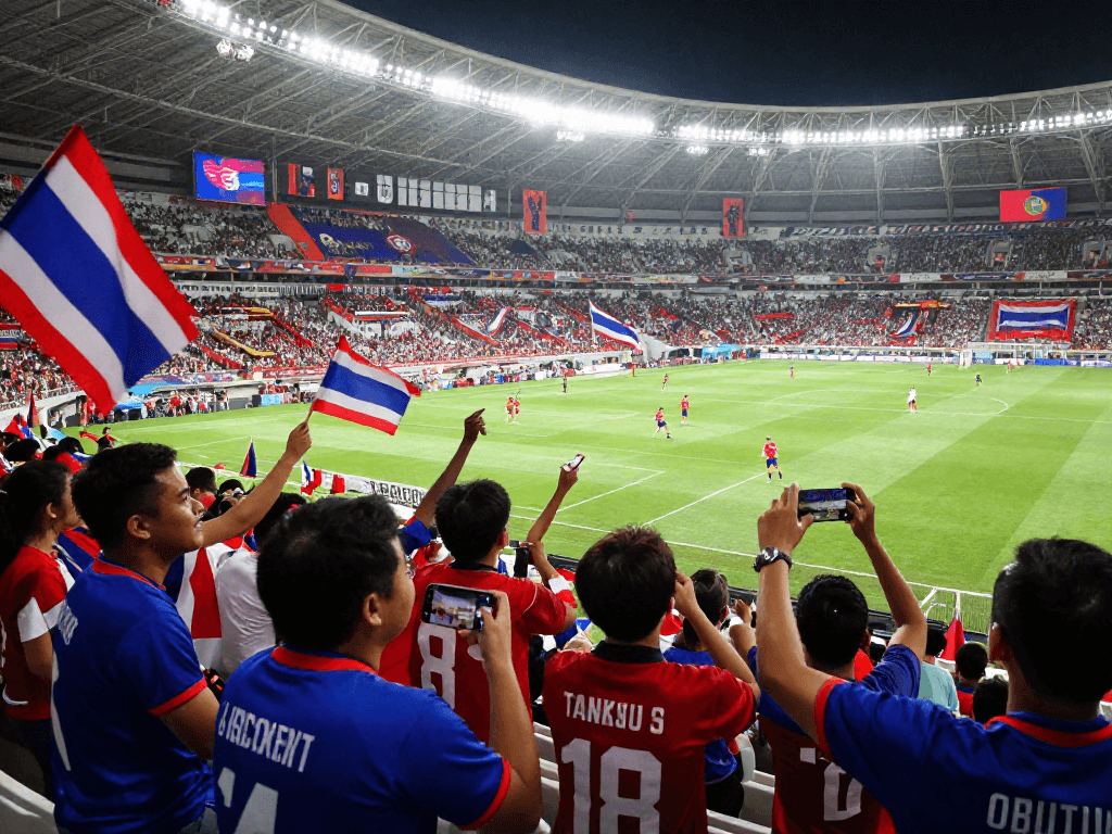 แฟนบอลไทยเชียร์ราคาบอลโลกนัดชิงอย่างคึกคักในสนามแข่งขัน