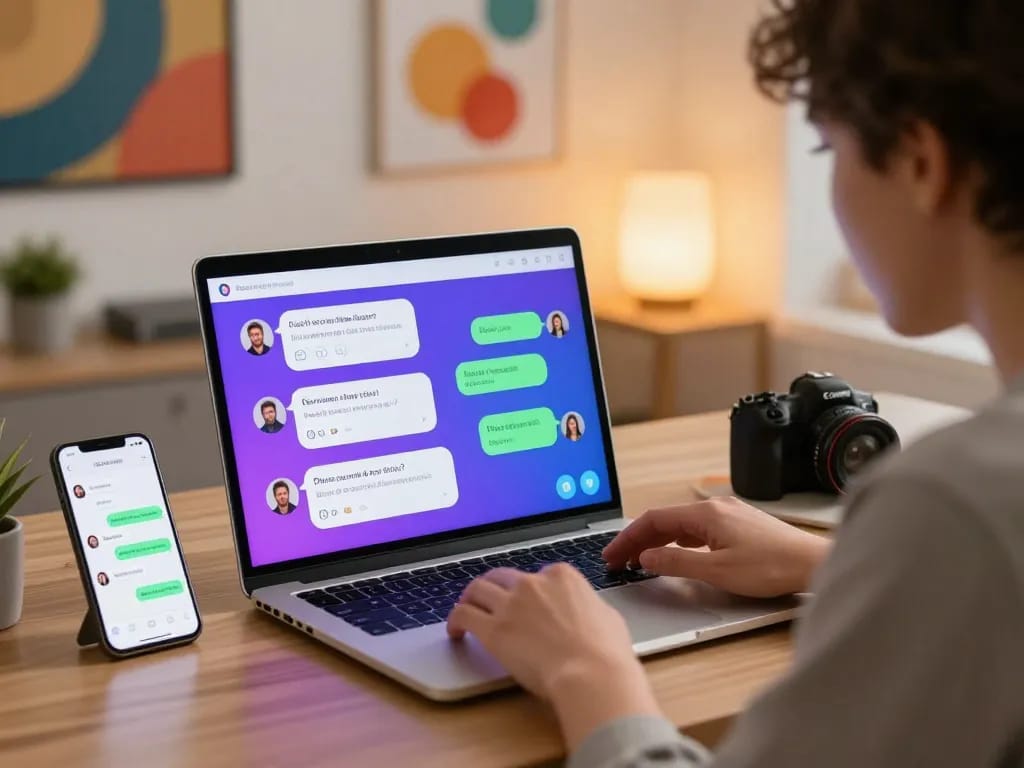 Engaging ia +18 interactive AI chat session displayed on modern laptop.