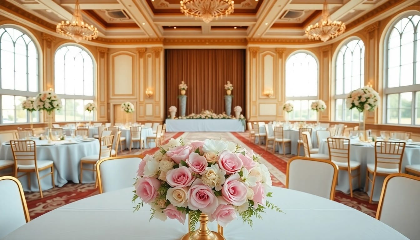 Beautiful wedding setup in a Wedding Event Space Jacksonville showcasing elegance and romance.