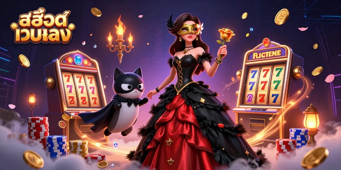 Engage with สล็อตเว็บตรง as golden coins and vibrant slot reels create an electrifying casino experience.