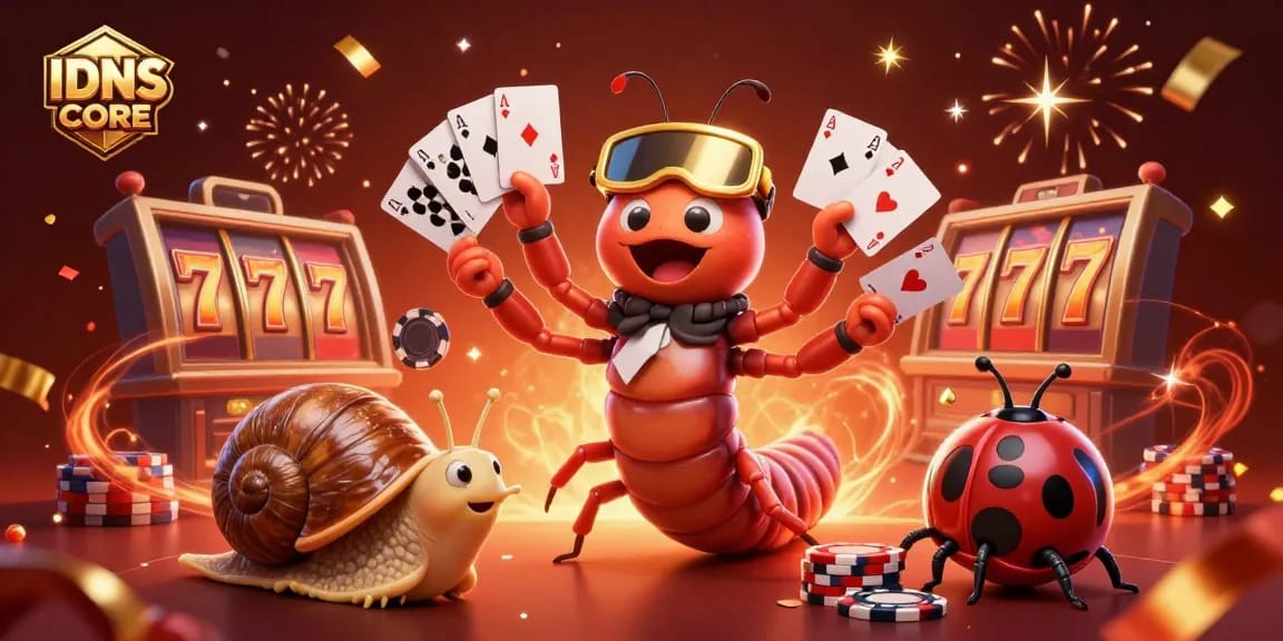 IDNSCORE creates excitement at a dynamic casino scene with engaging characters and vibrant gaming elements.