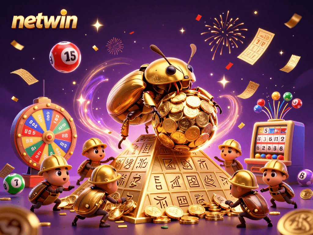 Experience the engaging world of Netwin with dynamic colorful lottery elements and exciting gaming visuals.