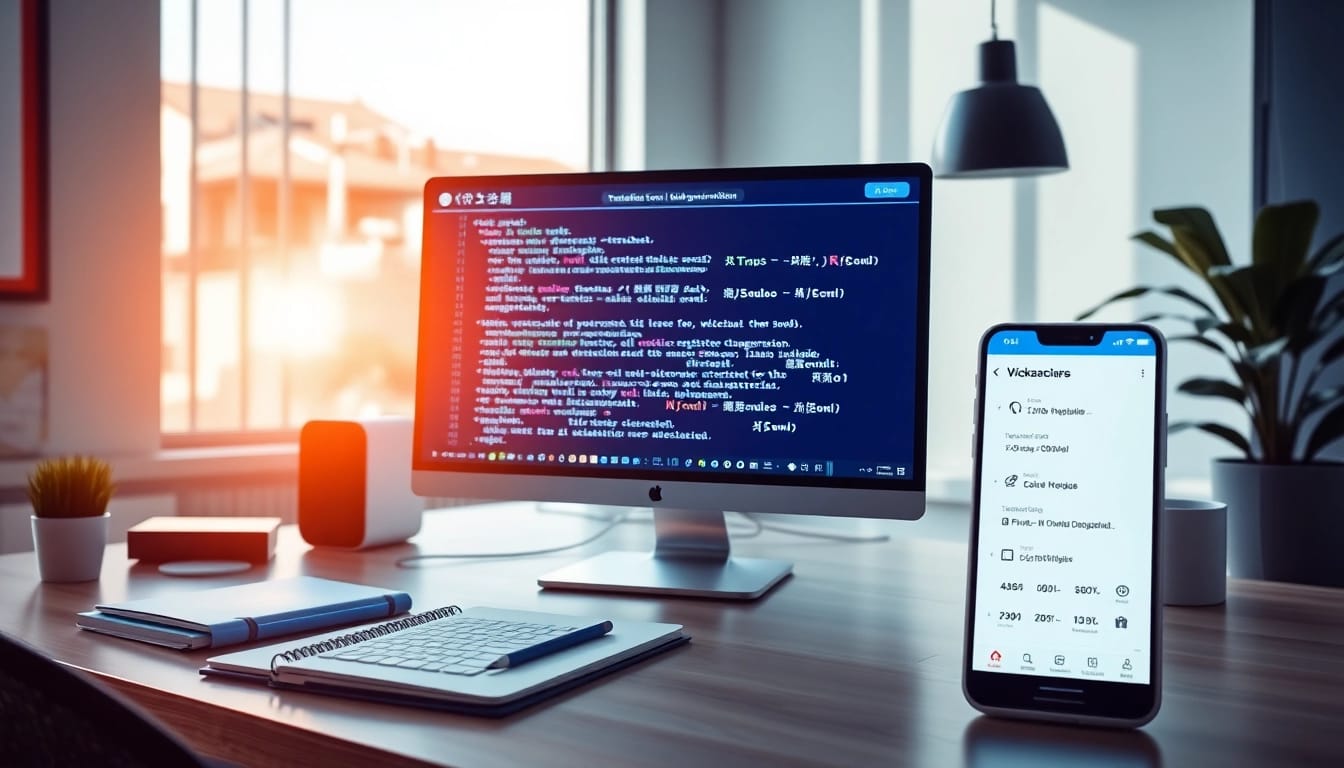 Youdao翻译 software in a modern workspace, showcasing AI-driven language translation tools and interfaces.