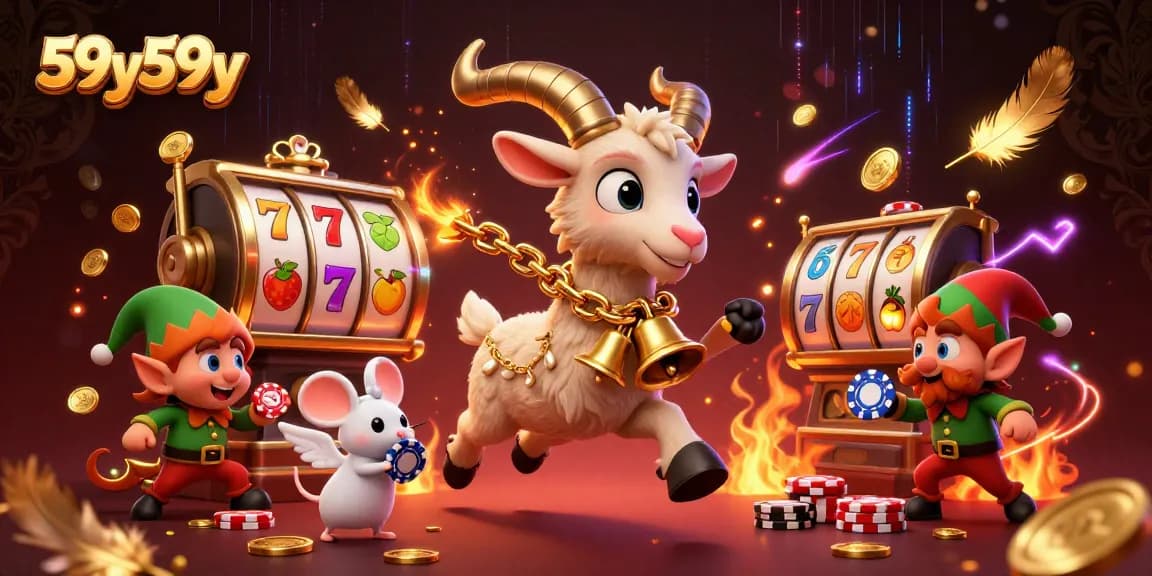 Experience 59y59y in a vibrant casino scene with unique characters and gameplay elements.