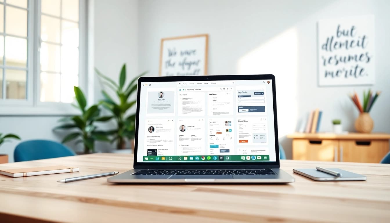 Create an eye-catching Resume Builder with customizable templates in an engaging workspace.