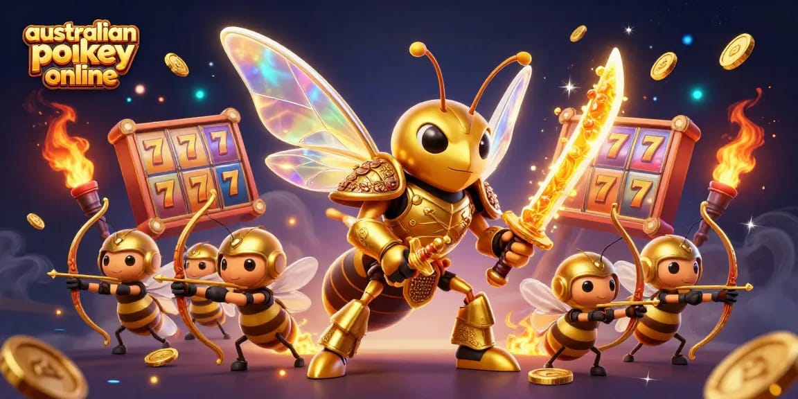 Engage with australian pokies online and win big in this vibrant 3D casino illustration.