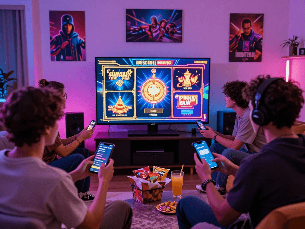 Engaged players enjoying gacor slot games on a modern gaming setup.