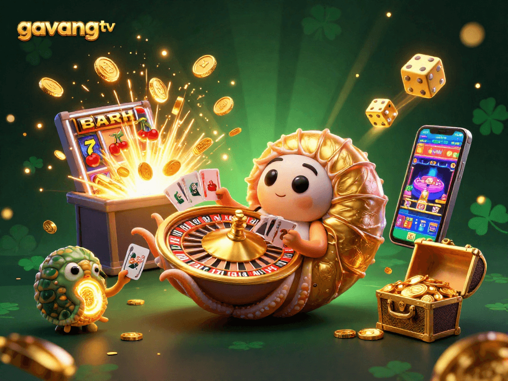 Experience the thrill of gambling with gavangtv's engaging virtual casino featuring colorful game elements.