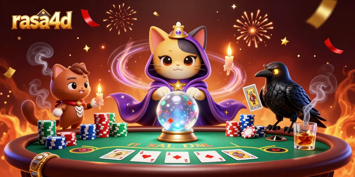 Saksikan peruntungan anda dengan rasa4d di meja poker megah dipenuhi kartu dan chip berwarna-warni!