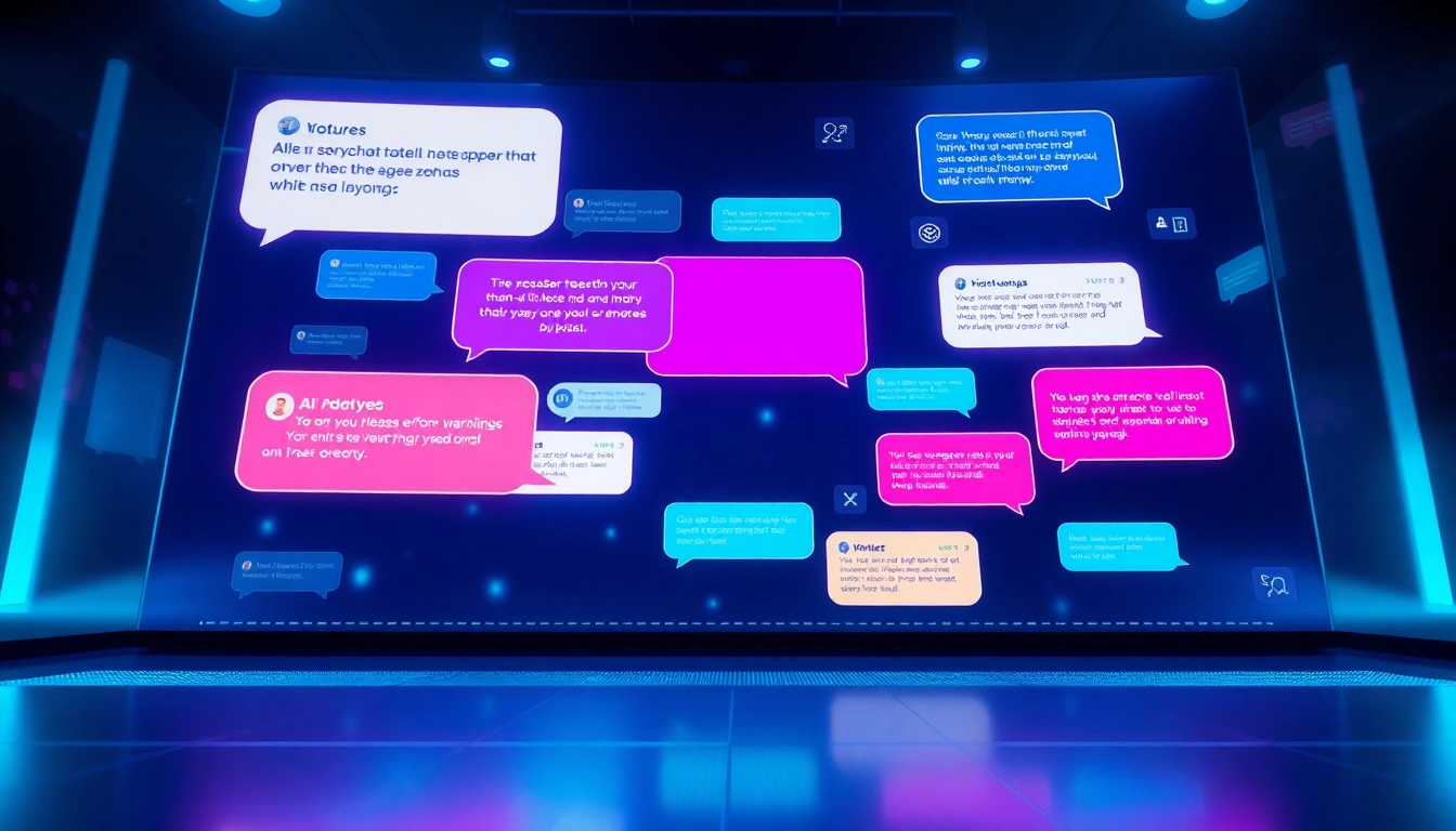 Engaging AI chat interface showcasing vibrant conversations in sex chat ai settings.