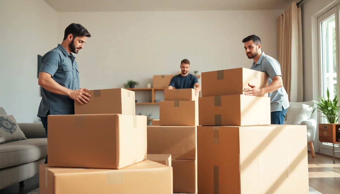 Best movers in Vancouver expertly packing and organizing furniture in a bright living room.