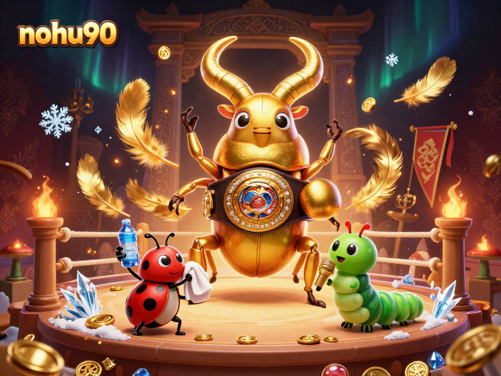 Spin winnings at nohu90 with vibrant casino characters and game elements in dynamic 3D art