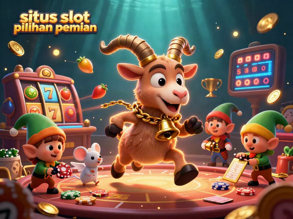 Permainan menarik di situs slot pilihan pemain dengan simbol slot dan koin emas berderet.