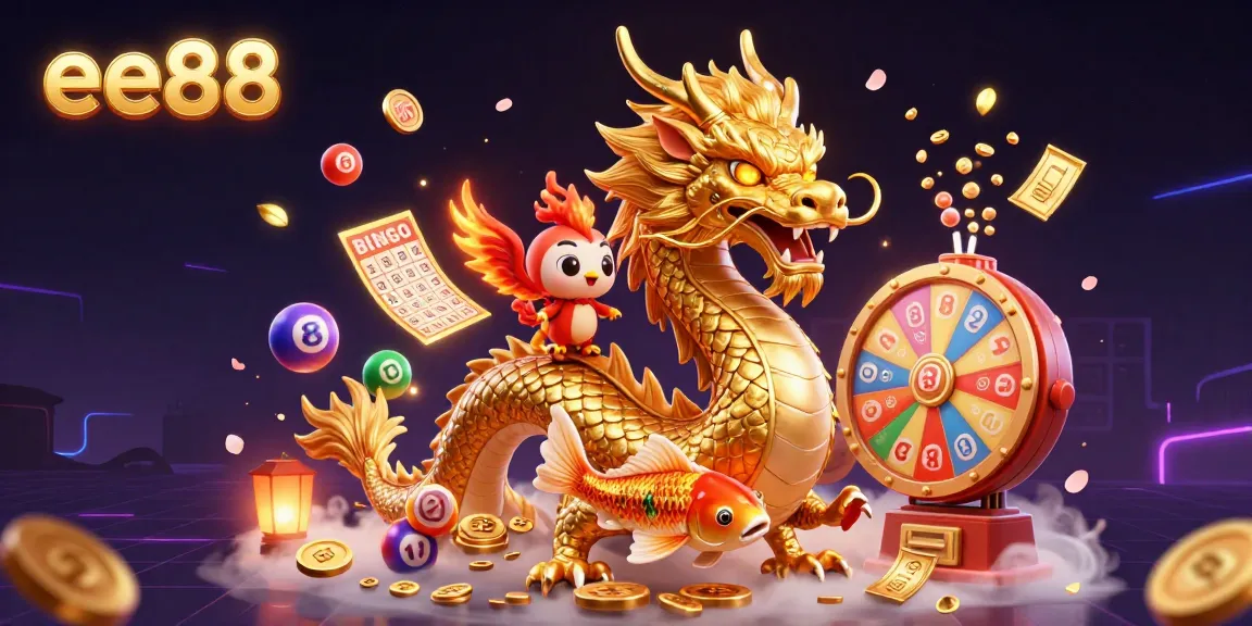 Engage with the rich gaming experience at ee88 featuring a dragon and phoenix amidst a dynamic casino scene.