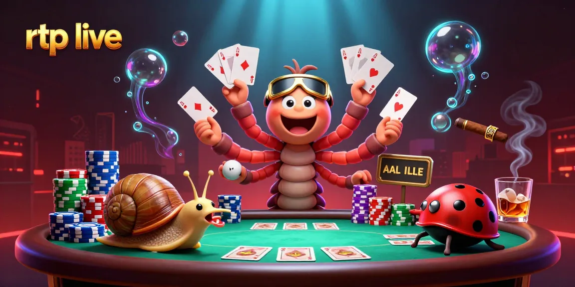 Engage in rtp live gaming with whimsical 3D casino characters in a chaotic poker arena.
