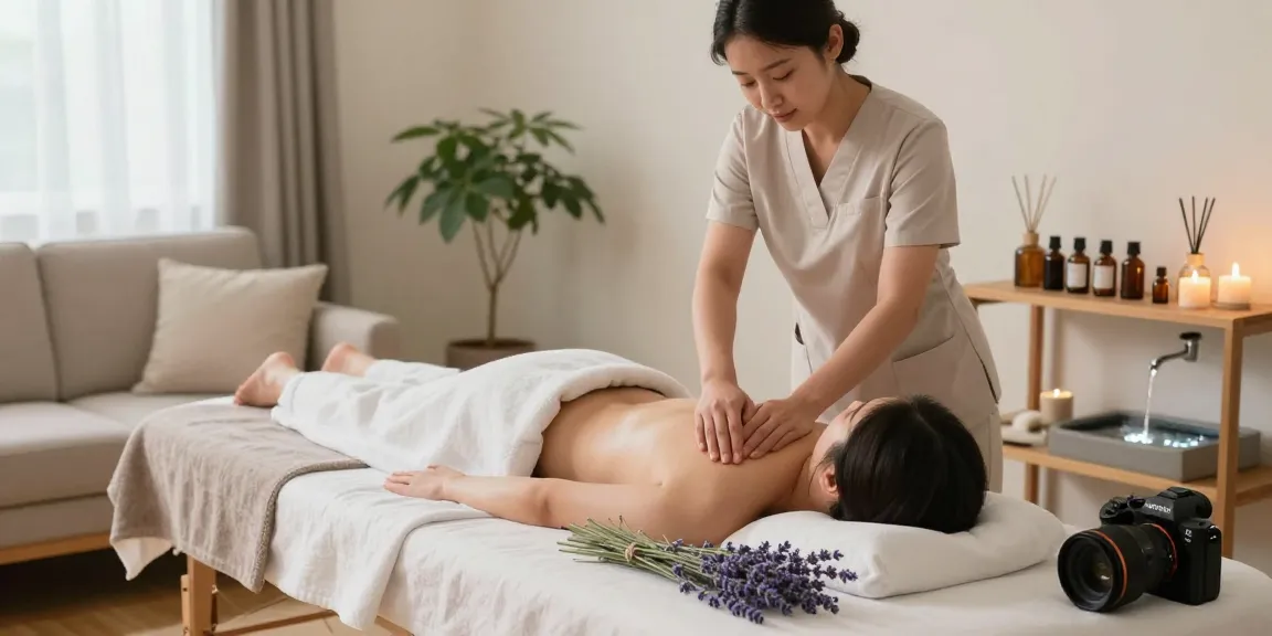 부산출장마사지로 편안한 홈 마사지 서비스 제공하는 장면입니다.