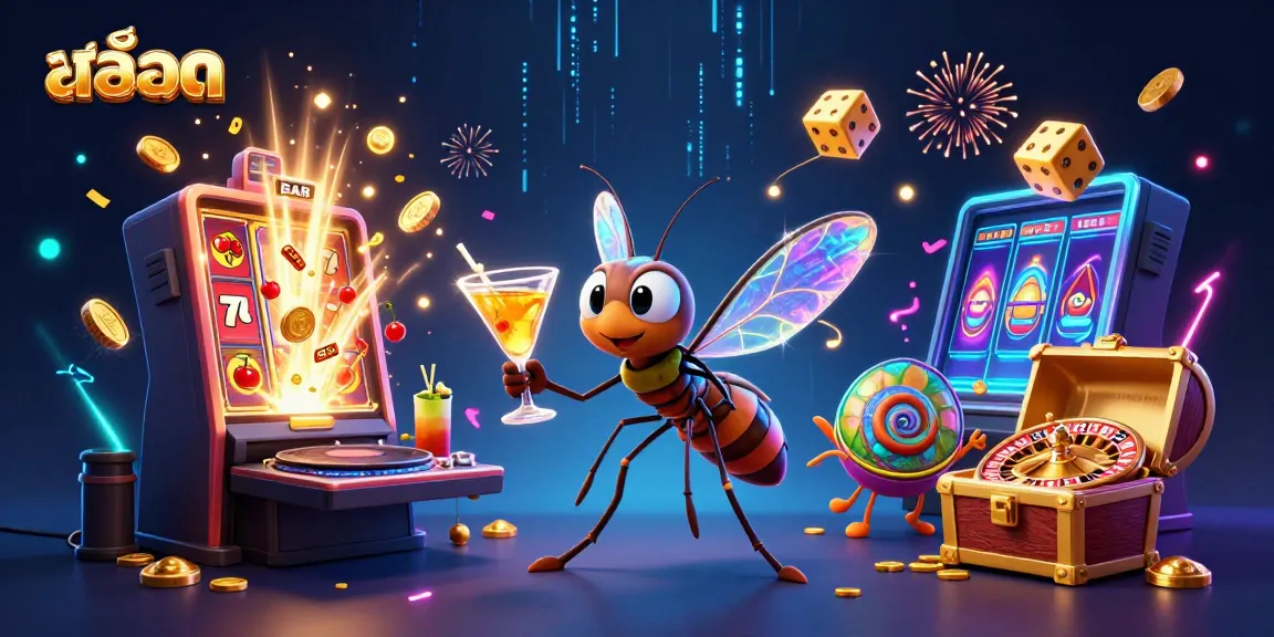 Engaging scene featuring slots and a frozen mosquito casino mascot bringing excitement to the สล็อต world