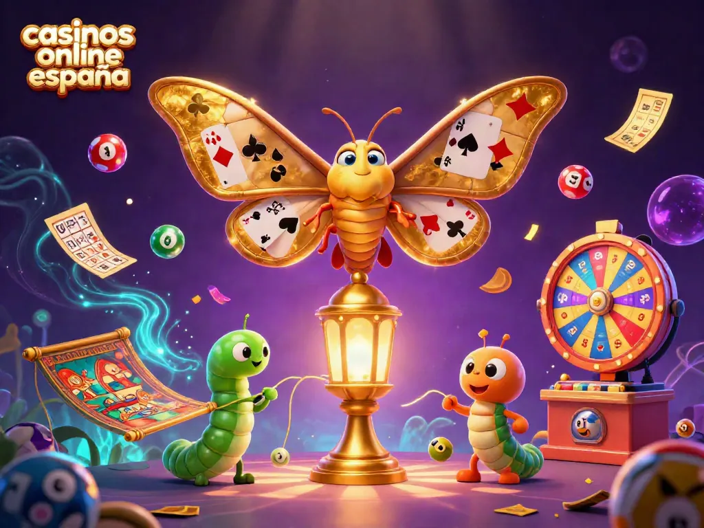 Explora los mejores casinos online en España con una ilustración vibrante de juego.