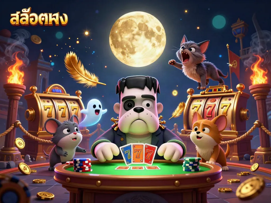 การเล่นเกมสล็อตโดยสล็อตตรง พร้อมความสนุกและบรรยากาศคาสิโนในภาพ