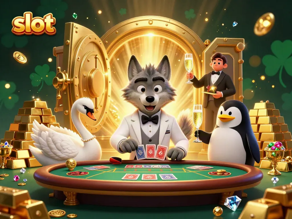Memenangkan jackpot slot di BMWSLOT88 dengan karakter penghibur kasino yang mengesankan.