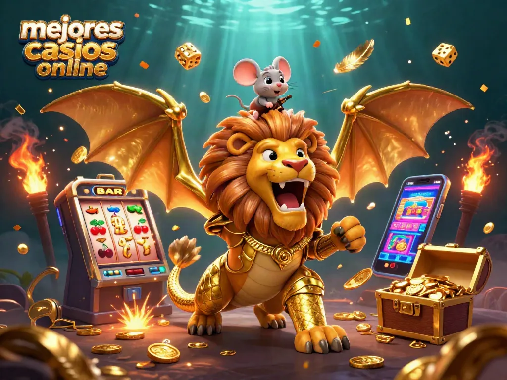 Juego emocionante en los mejores casinos online con una ilustración vibrante y dinámica.