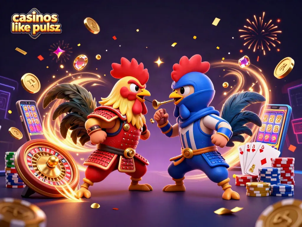 Engage with dynamic features at casinos like pulsz, showcasing thrilling roosters and vibrant casino elements.