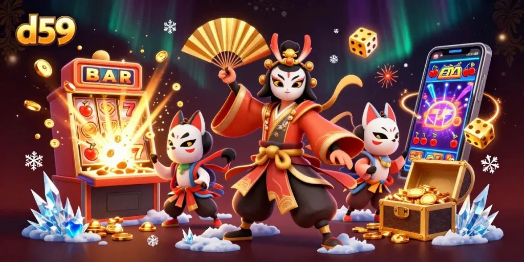 Engage with d59's thrilling slot experience filled with vibrant characters and jackpot excitement.