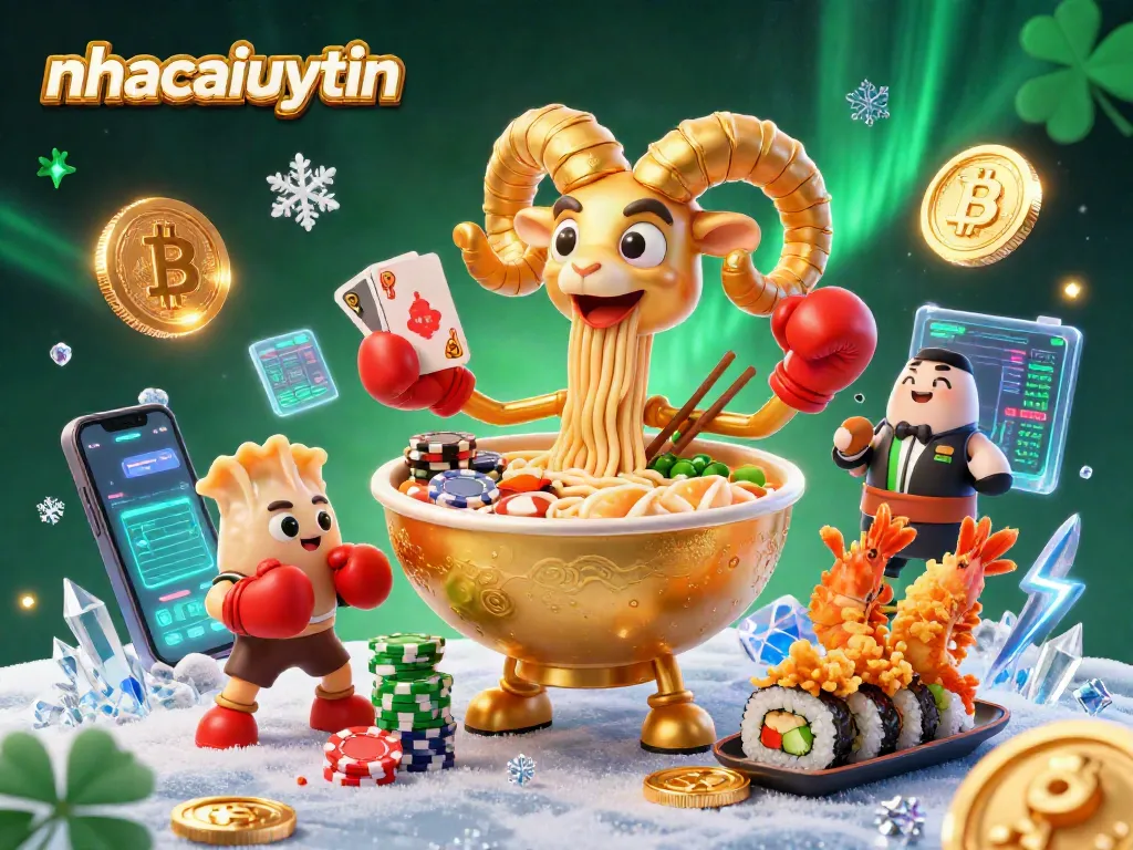 Engage with exciting casino games illustrated by nhacaiuytin's vibrant 3D characters in a lively setting.