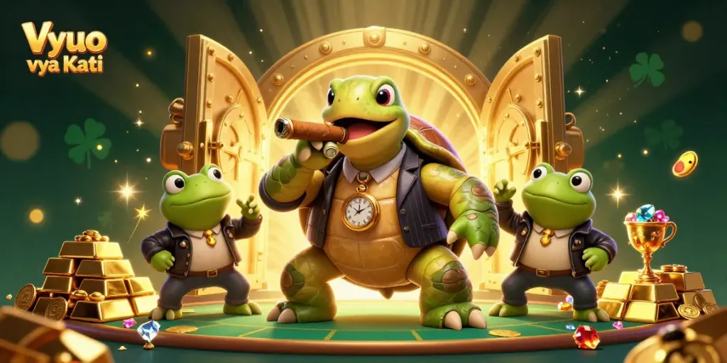 Win big at Vyuo vya Kati with a vibrant casino scene featuring dynamic 3D characters and rich gaming elements.