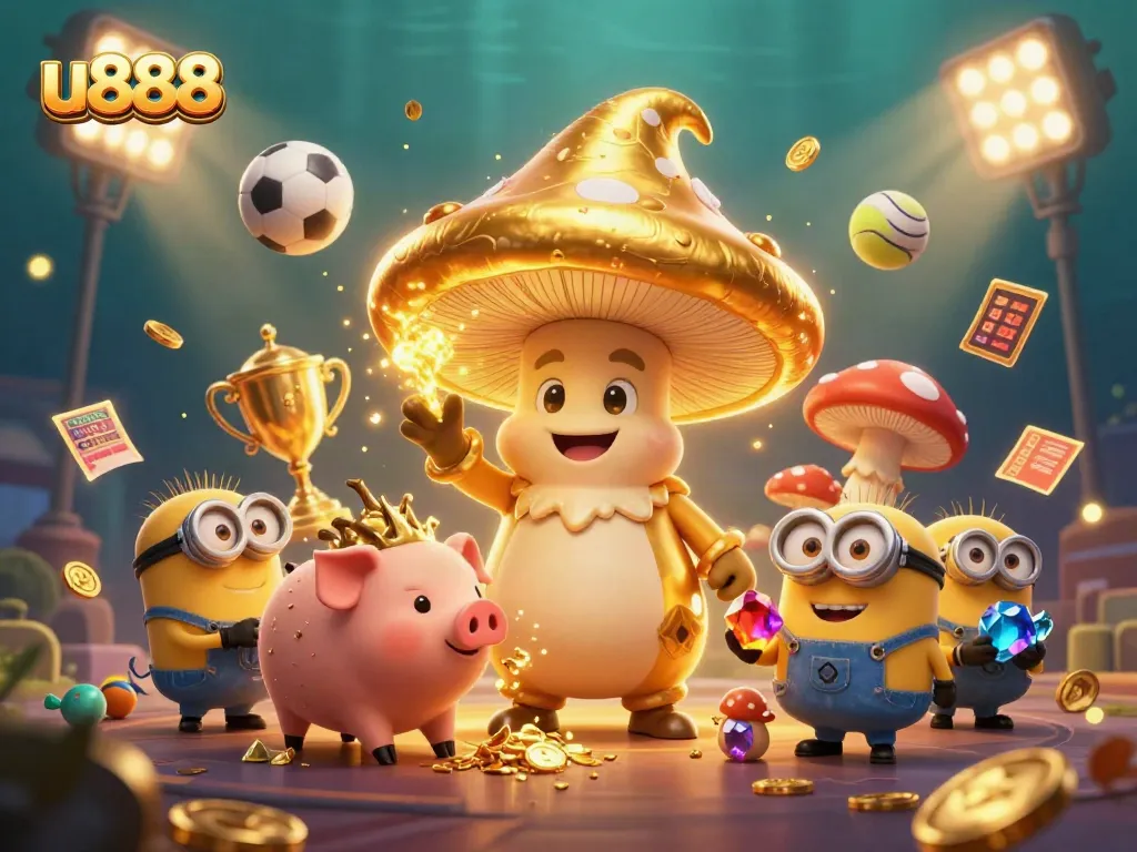 Engage with u888's exciting treasure hunt featuring a magical golden theme and dynamic sports elements.