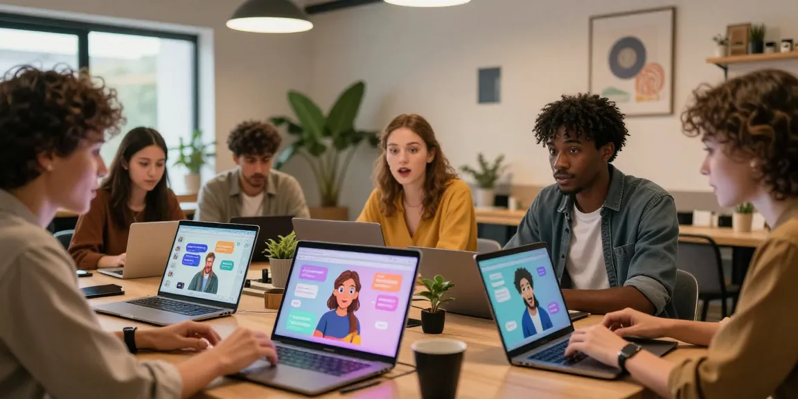 Exciting user engagement with nsfw ai chatbots in a vibrant digital workspace.