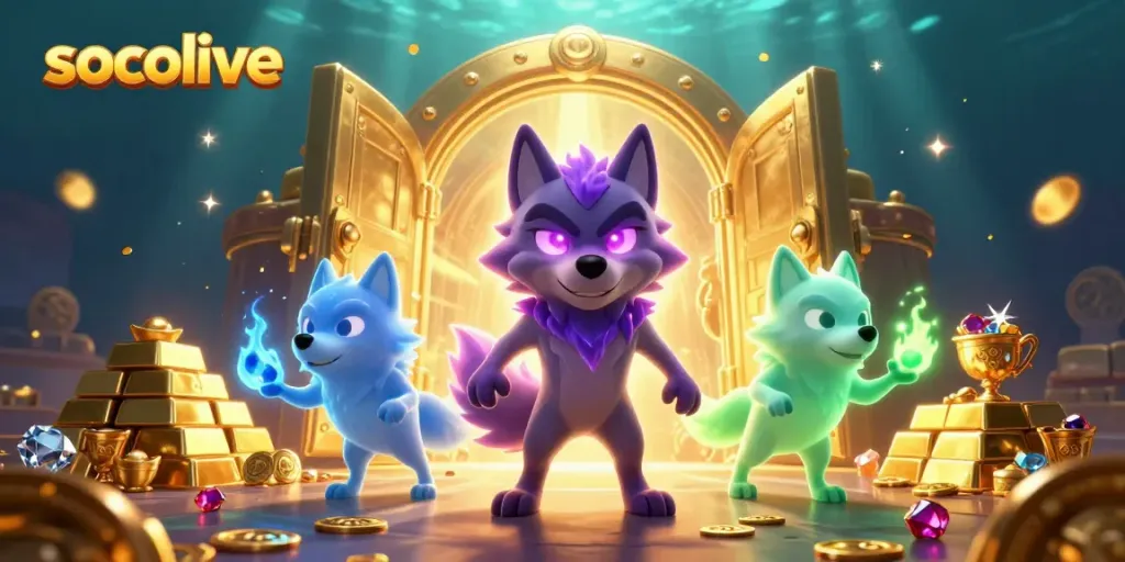 Socolive's dynamic casino experience featuring ghostly wolves, treasure, and captivating energy.