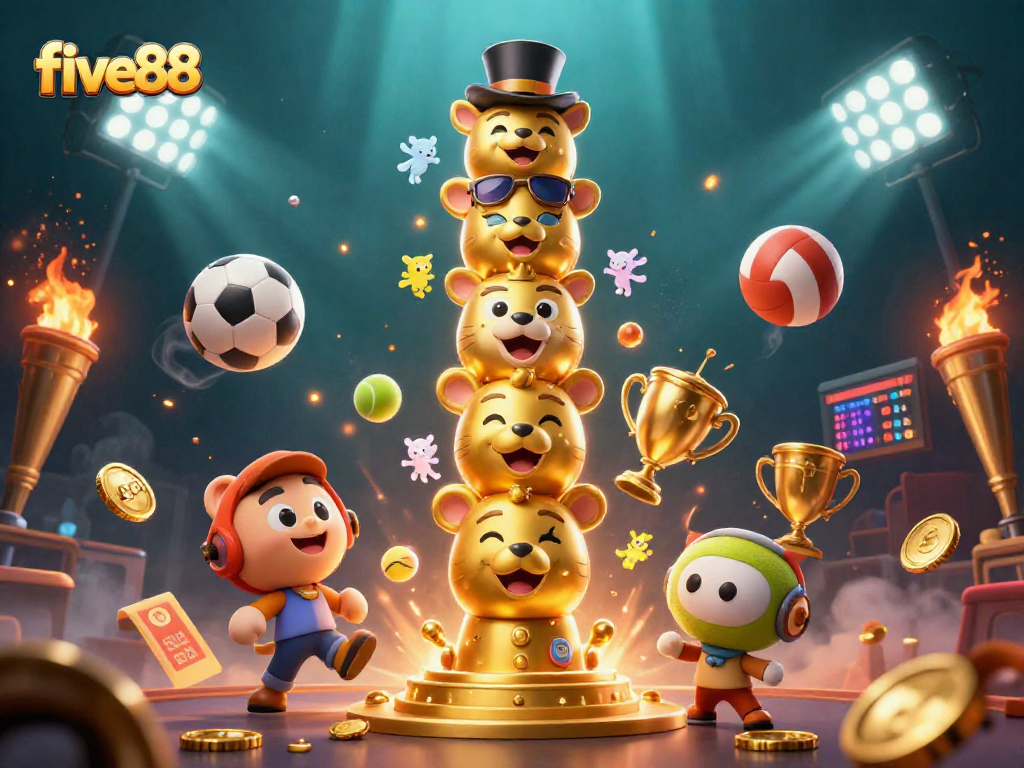 Experience exciting sports action with five88's dynamic casino scene filled with energetic game elements.