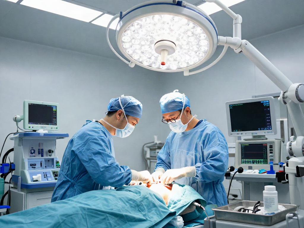 Thoracic surgeons in Abu Dhabi performing advanced minimally invasive surgery in a modern operating room.