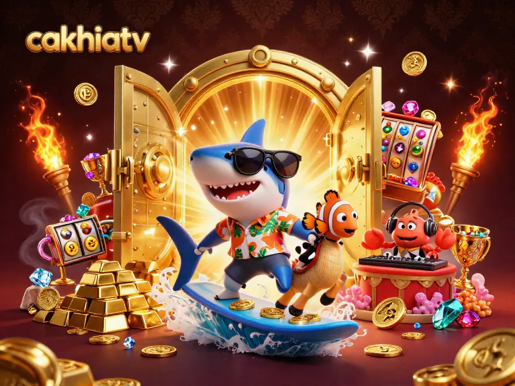 CakhiaTV showcases seamless live football streams amidst golden coins and visual excitement.