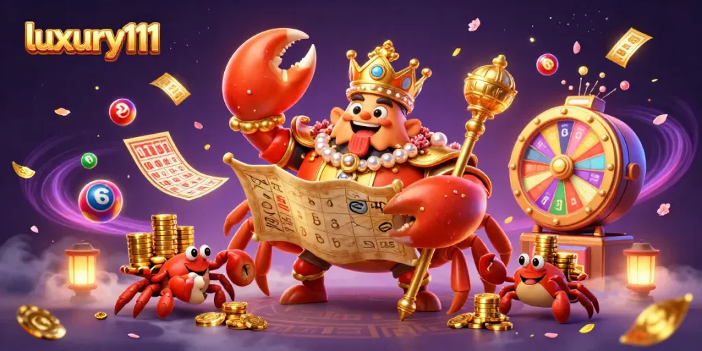 Luxury111 mengantarkan keceriaan dengan kartu bingo dan bola lotere berwarna.