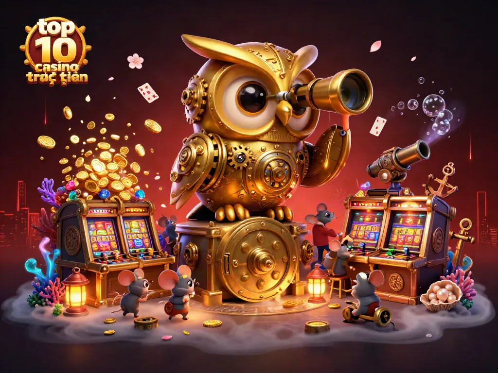 Top 10 casino trực tuyến với chú cú vàng trong sòng bạc, tràn đầy vàng và thú vị
