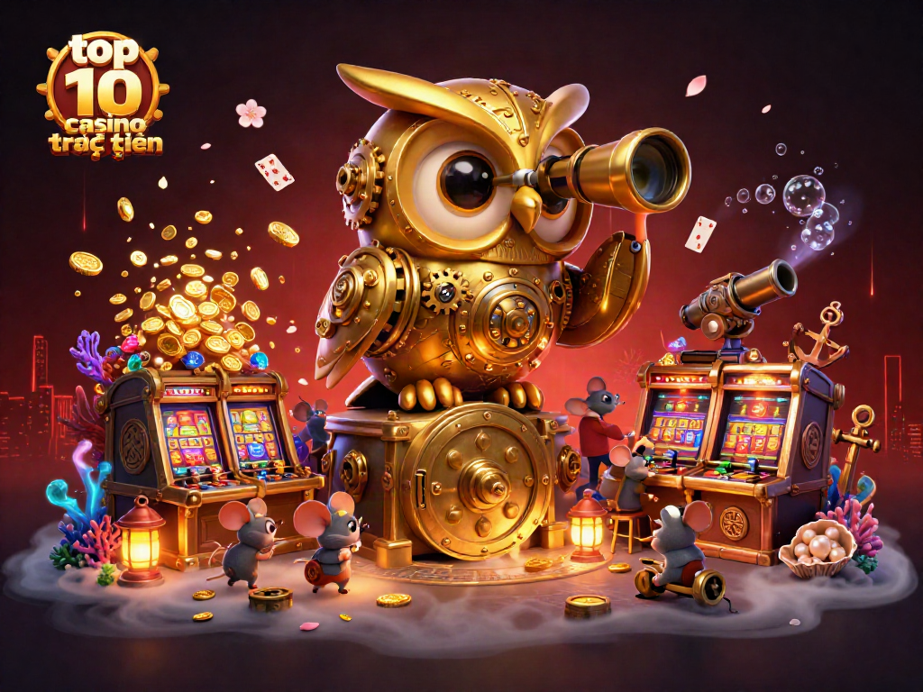 Top 10 casino trực tuyến với chú cú vàng trong sòng bạc, tràn đầy vàng và thú vị