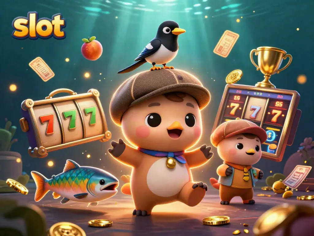 Spin the latest slot game with a cheerful Nessie and friends in a vibrant casino scene.