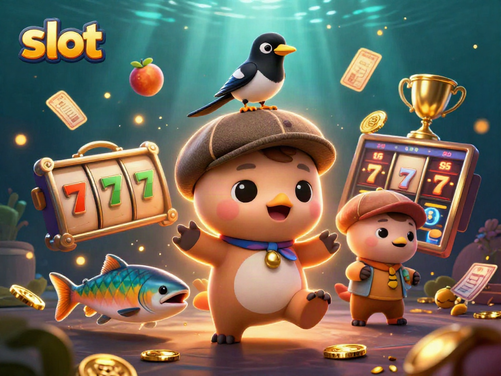 Spin the latest slot game with a cheerful Nessie and friends in a vibrant casino scene.