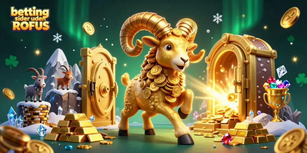 Betting sider uden ROFUS: Experience thrilling gambling scenes with golden ram and treasure