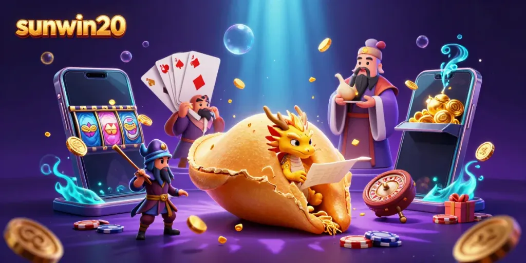 Experience the excitement of sunwin20 with unique 3D characters and vibrant casino elements.