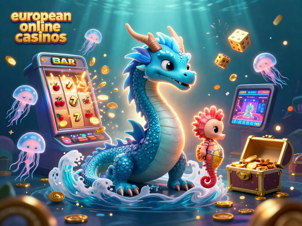 Experience the thrill at european online casinos, featuring vibrant creatures and gaming elements.