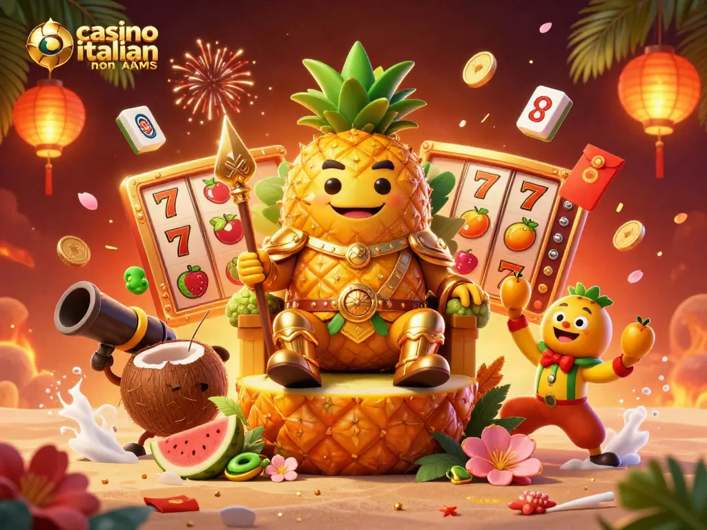 Gioca nei casino italiani non AAMS con il re dell'ananas e attrazioni colorate tra slot ed elementi festivi.