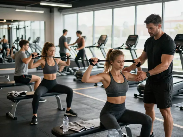 Individuals training with steroids in a modern gym, emphasizing fitness progress and muscle gains in a motivating environment.