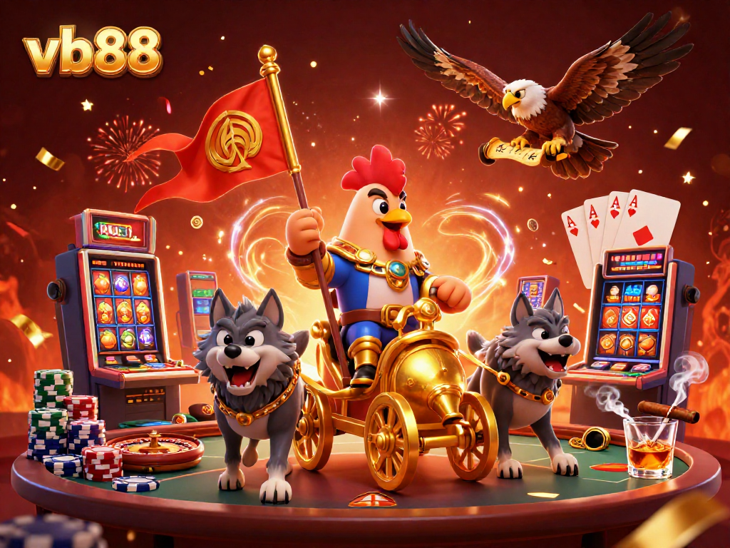 Experience thrilling baccarat and poker action at vb88 with vibrant casino scenes and dynamic characters.